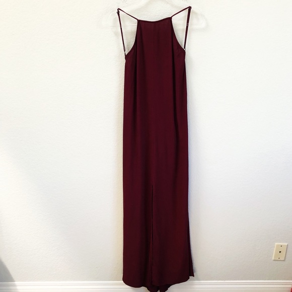 Reformation Dresses & Skirts - Reformation Open Back Maxi Dress Maroon Front Slit